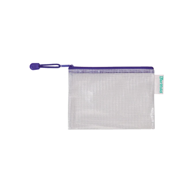 Opbergtas Tarifold met rits 175x125mm PVC blauw