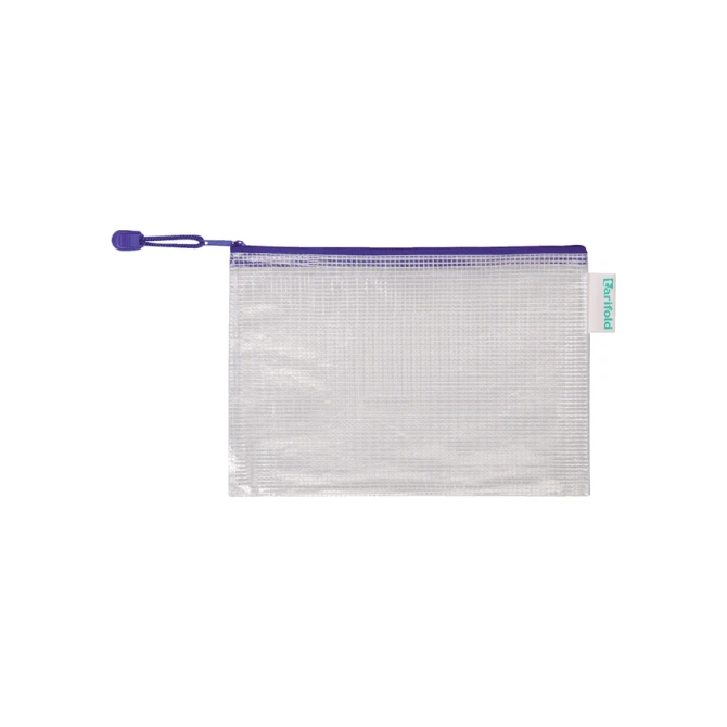 Opbergtas Tarifold met rits 235x165mm PVC blauw