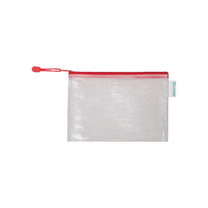 Opbergtas Tarifold met rits 235x165mm PVC rood