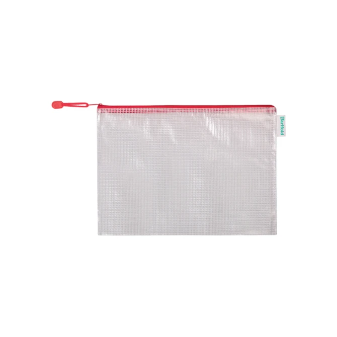 Opbergtas Tarifold met rits 330x240mm PVC rood