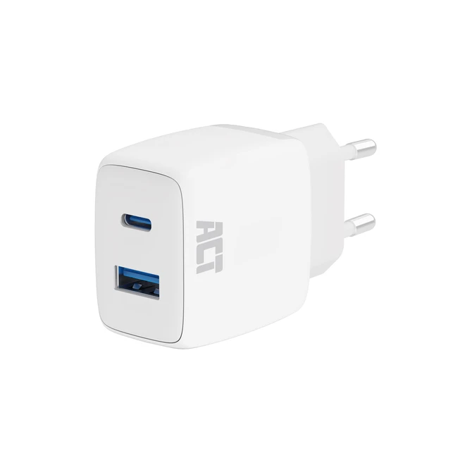 Oplader ACT 20w 2-poorts usb a+c wit