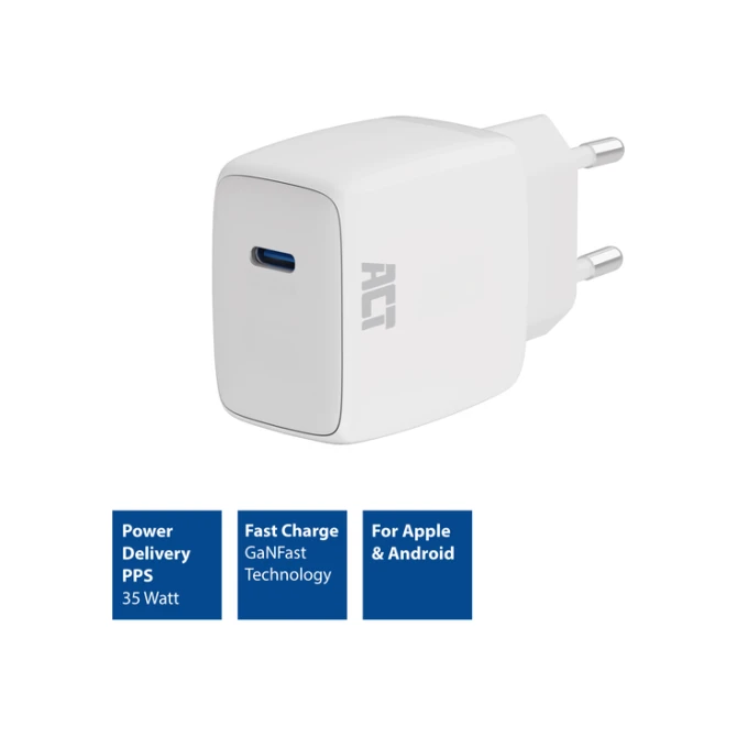 Oplader ACT 35w 1-poort usb c wit