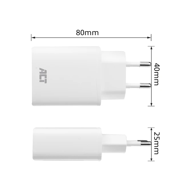 Oplader ACT USB-C 1-poort 20W Power Delivery