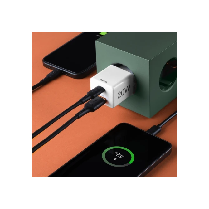 Oplader Hama USB-C/USB-A Mini PD 20W wit