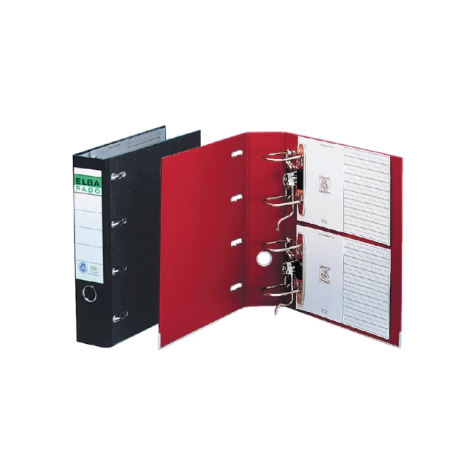 Ordner Elba Rado Plast 75mm bank 2 mechanieken zwart PVC