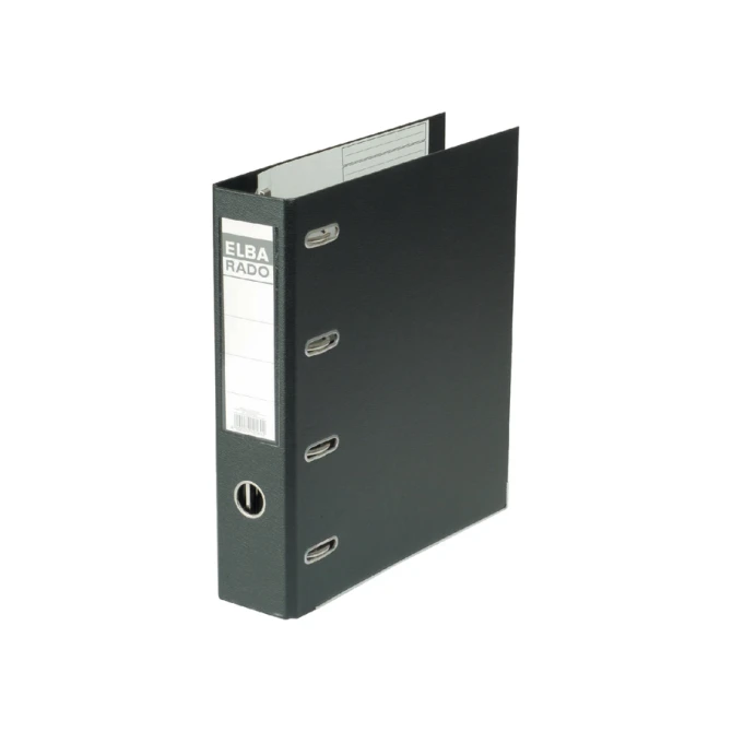 Ordner Elba Rado Plast 75mm bank 2 mechanieken zwart PVC