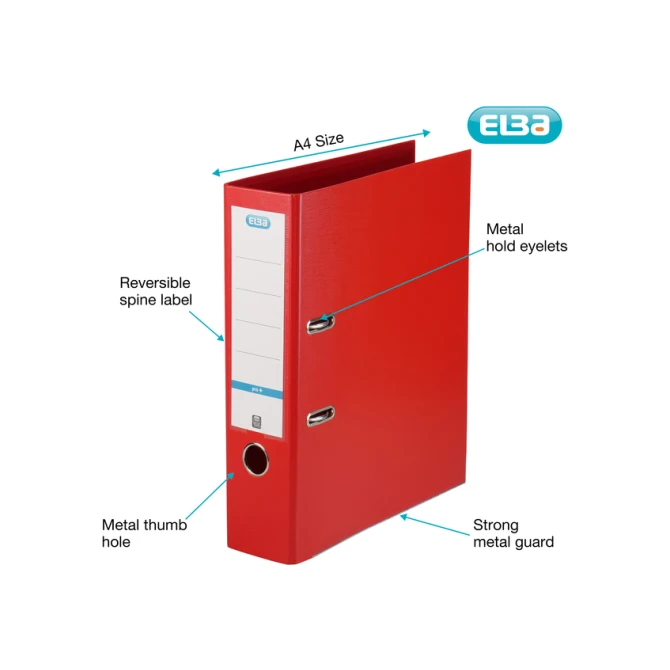 Ordner Elba Smart Pro+ A4 80mm PP rood