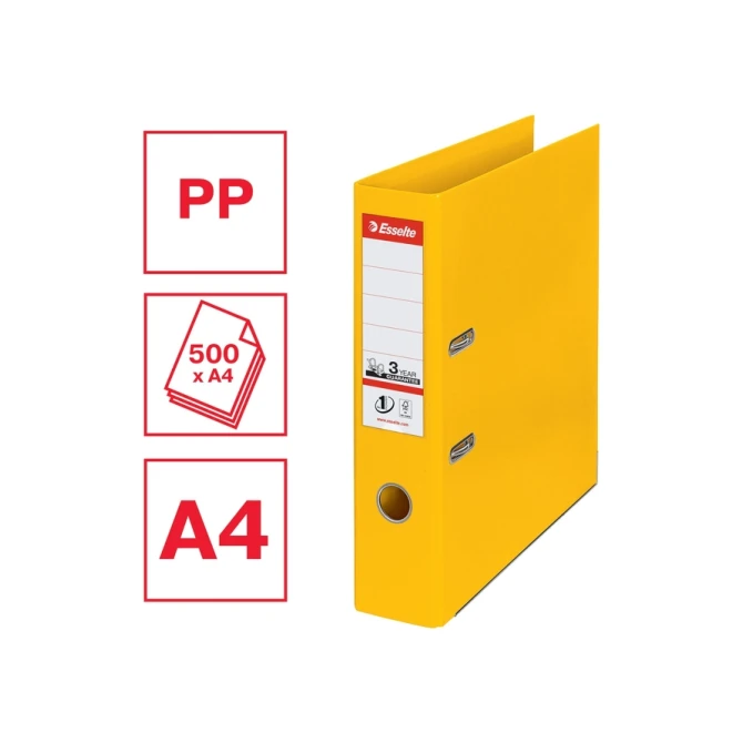 Ordner Esselte No 1 Power PP 75 mm geel 5 stuks
