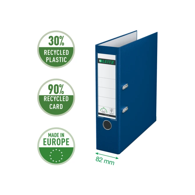 Ordner Leitz 1010 180° 80mm PP A4 blauw