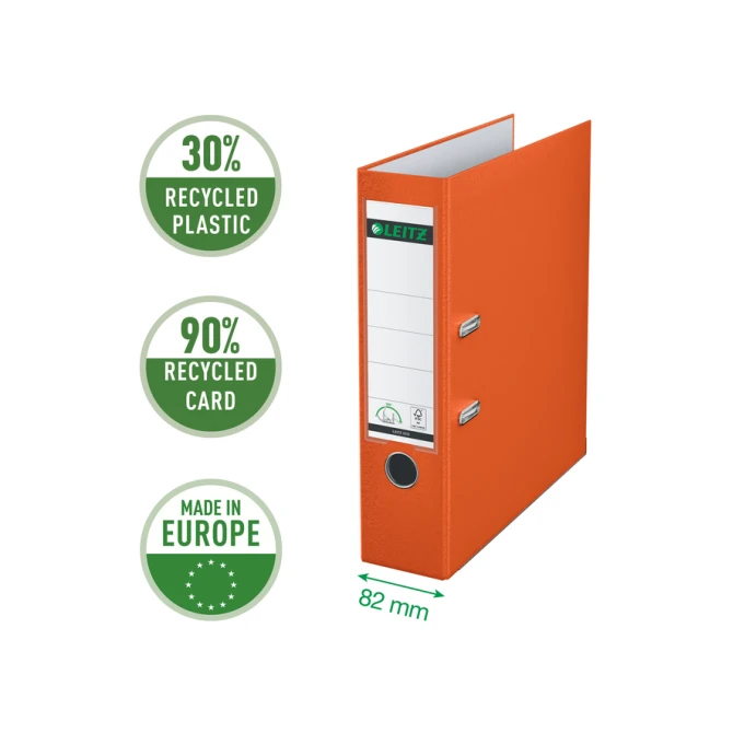 Ordner Leitz 1010 180° 80mm PP A4 oranje