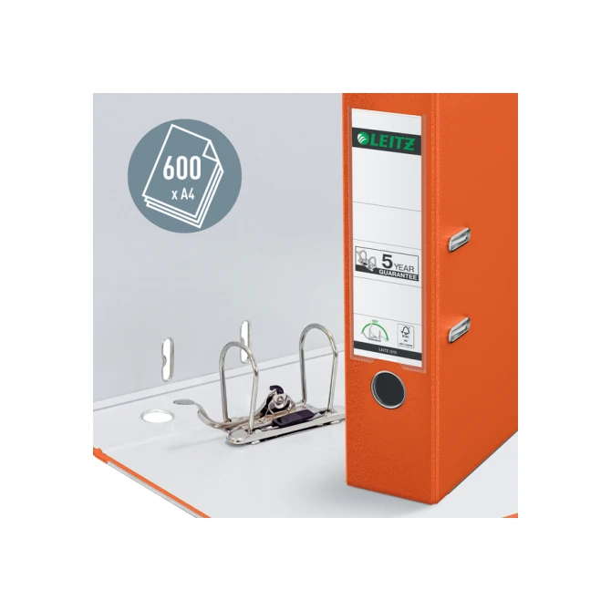 Ordner Leitz 1010 180° 80mm PP A4 oranje