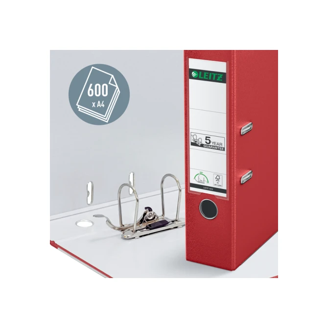 Ordner Leitz 1010 180° 80mm PP A4 rood