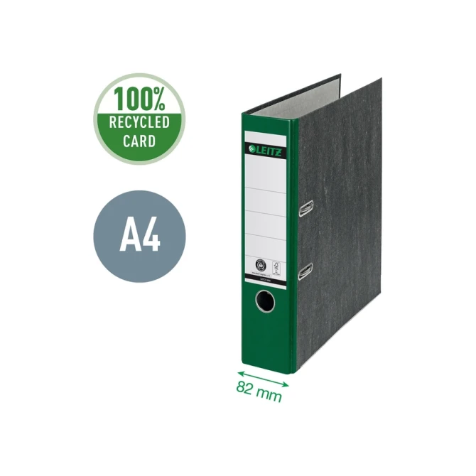 Ordner Leitz 1080 180° 80mm karton A4 groen