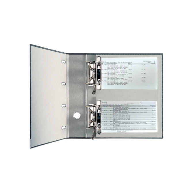 Ordner Leitz 1092 giro-bank met dubbele mechaniek 75mm karton A4 zwart
