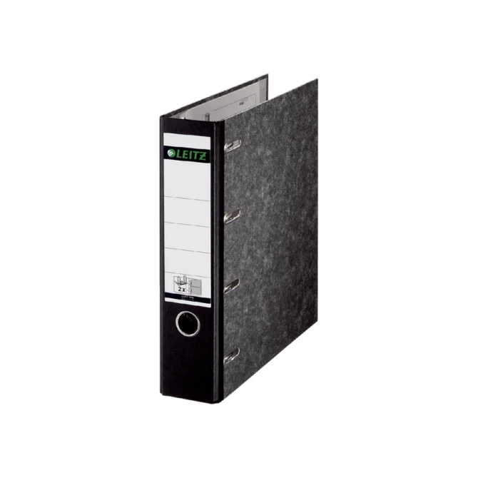 Ordner Leitz 1092 giro-bank met dubbele mechaniek 75mm karton A4 zwart