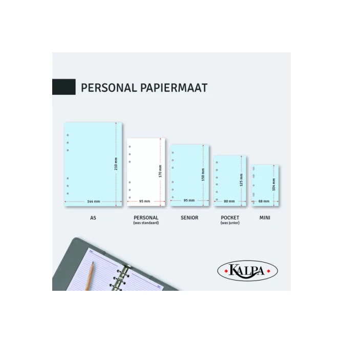 Organizer Kalpa Personal inclusief agenda 2026-2027 7dagen/2pagina's nerf zwart