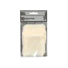 Organza zakjes Creativ Company 7x10cm 10 stuks off-white 10 zak