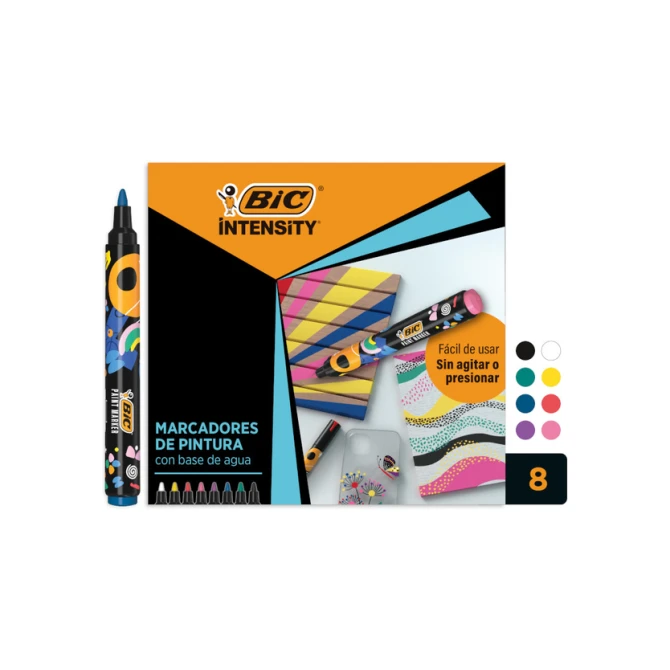 Paintmarker Bic Intensity assorti 8 stuks