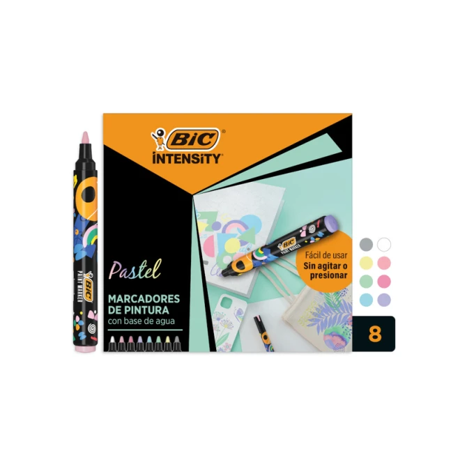 Paintmarker Bic Intensity pastel assorti 8 stuks
