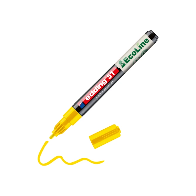 Paintmarker edding 51 EcoLine op waterbasis 1-2mm geel