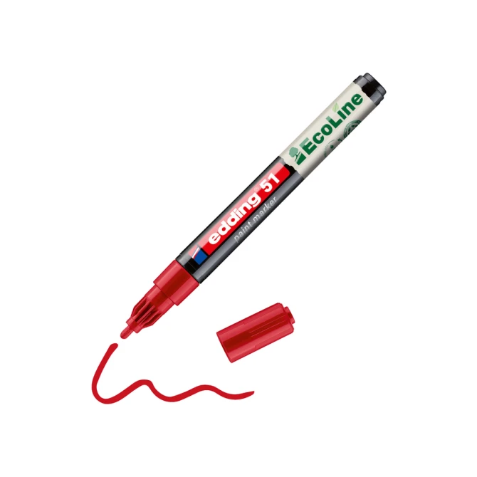 Paintmarker edding 51 EcoLine op waterbasis 1-2mm rood