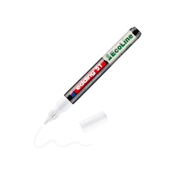 Paintmarker edding 51 EcoLine op waterbasis 1-2mm wit