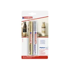 Paintmarker edding 750 op oliebasis 2-4mm goud en zilver blister à 2st Paintmarker edding 750 op oliebasis 2-4mm goud en zilver blister à 2st