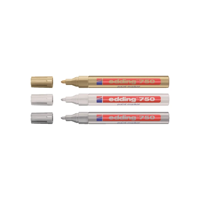 Paintmarker edding 750 op oliebasis 2-4mm zilver