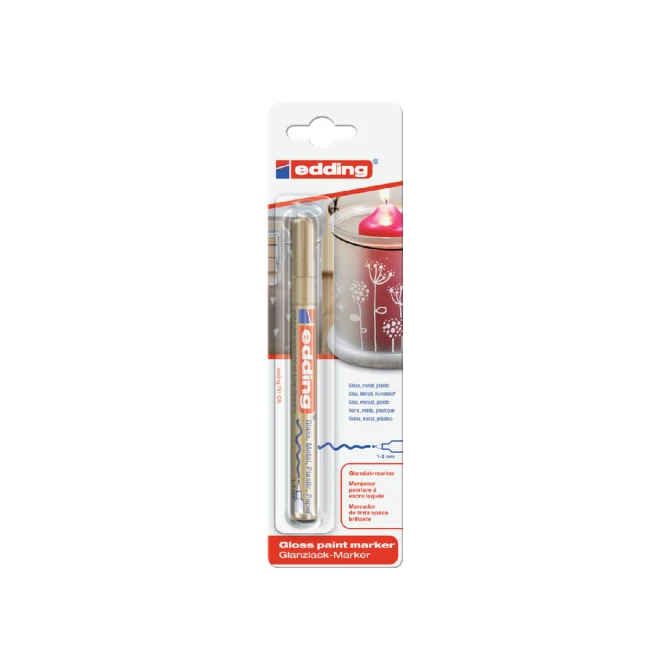 Paintmarker edding 751 op oliebasis 1-2mm goud blister à 1 stuk