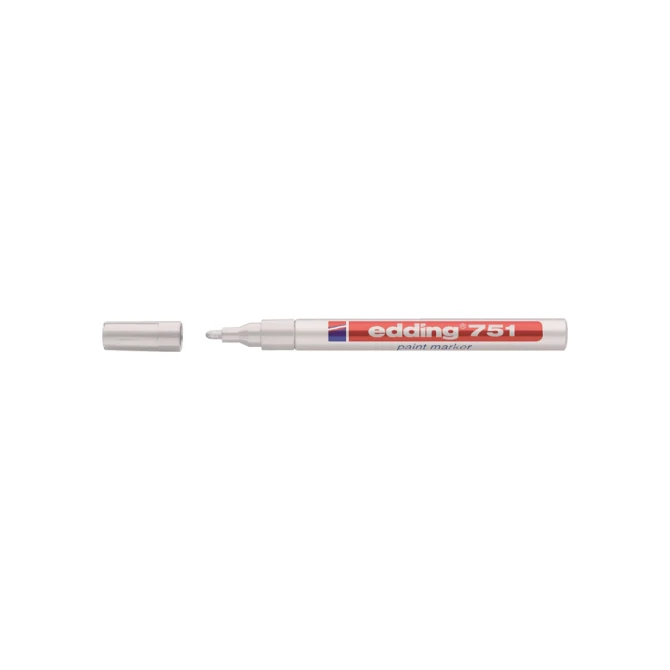 Paintmarker edding 751 op oliebasis 1-2mm wit blister à 1 stuk