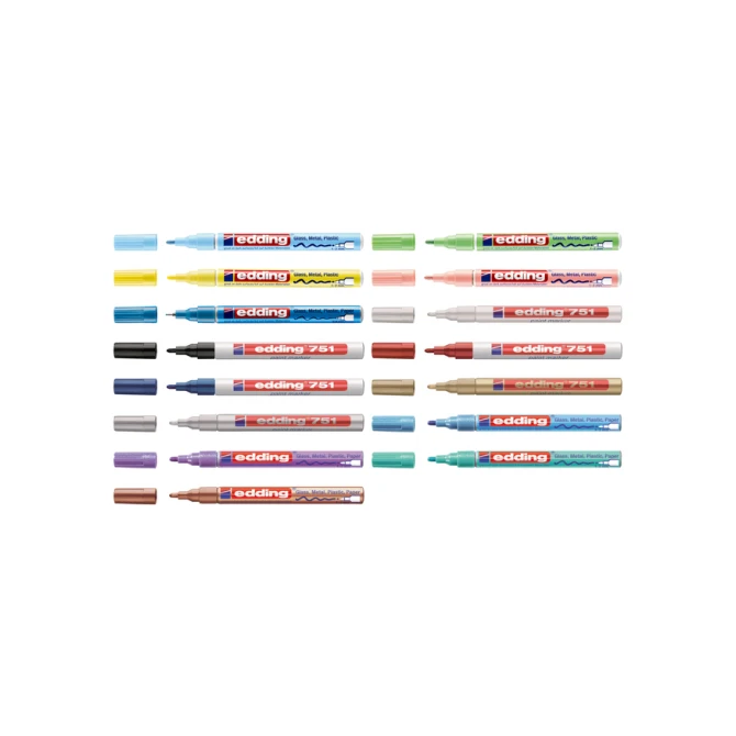 Paintmarker edding 751 op oliebasis 1-2mm zwart