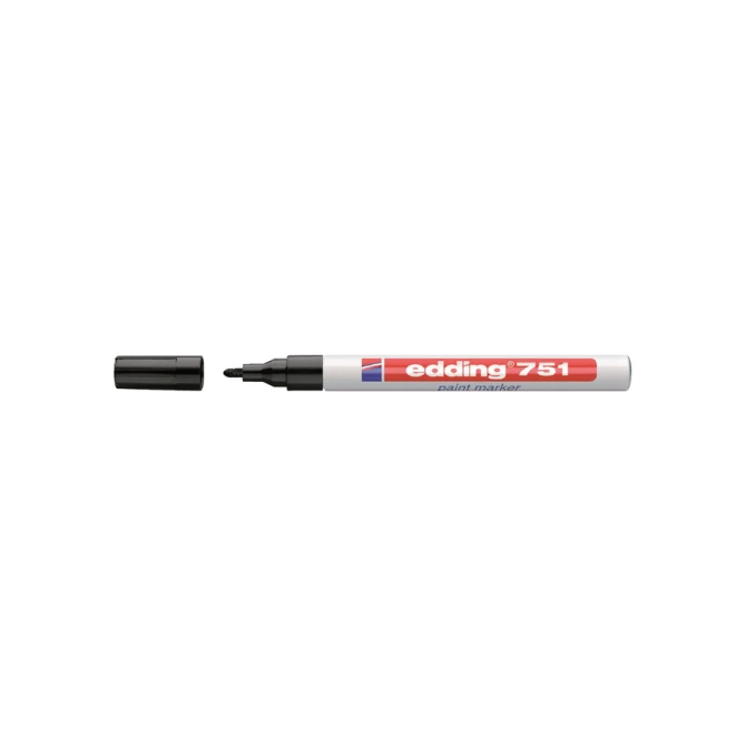 Paintmarker edding 751 op oliebasis 1-2mm zwart blister à 1 stuk