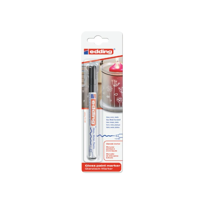 Paintmarker edding 751 op oliebasis 1-2mm zwart blister à 1 stuk