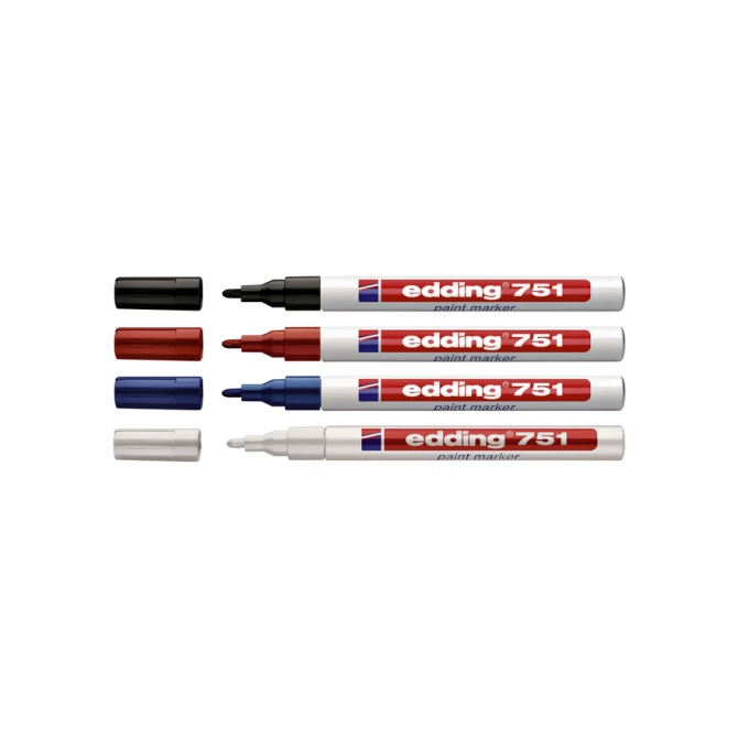 Paintmarker edding 751 op oliebasis 1-2mm zwart