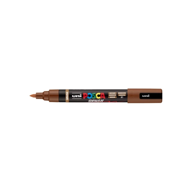 Paintmarker Uni POSCA PC-5BR brushpunt medium bruin