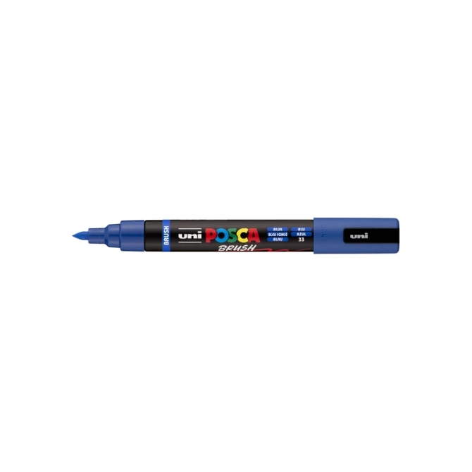 Paintmarker Uni POSCA PC-5BR brushpunt medium donkerblauw