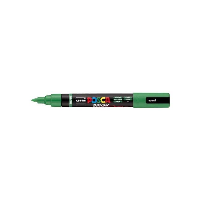 Paintmarker Uni POSCA PC-5BR brushpunt medium donkergroen