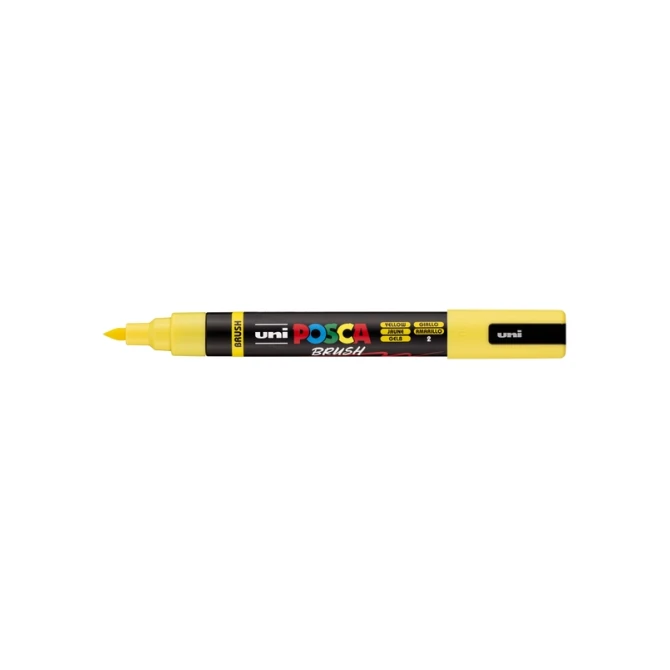 Paintmarker Uni POSCA PC-5BR brushpunt medium geel