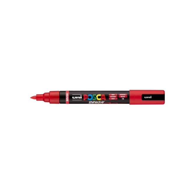 Paintmarker Uni POSCA PC-5BR brushpunt medium rood