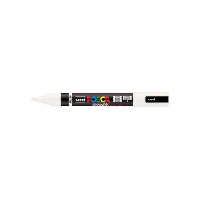 Paintmarker Uni POSCA PC-5BR brushpunt medium wit