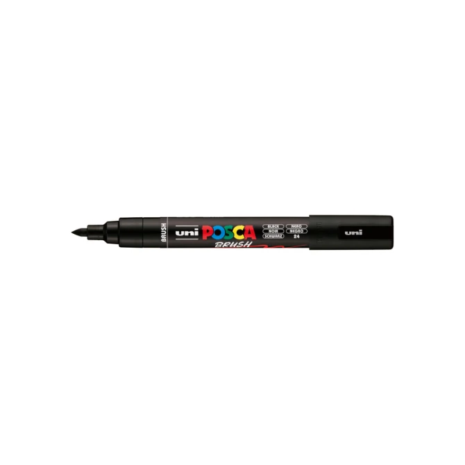 Paintmarker Uni POSCA PC-5BR brushpunt medium zwart