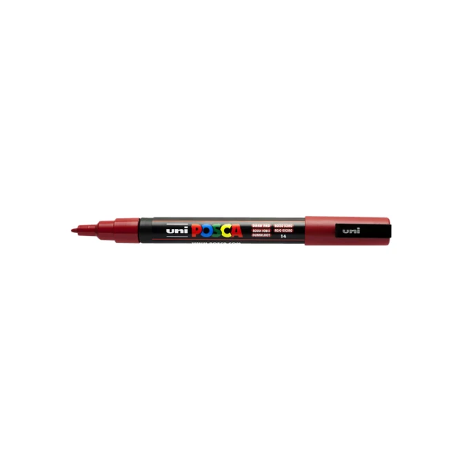 Paintmarker Uni POSCA PC3M fijn donkerrood