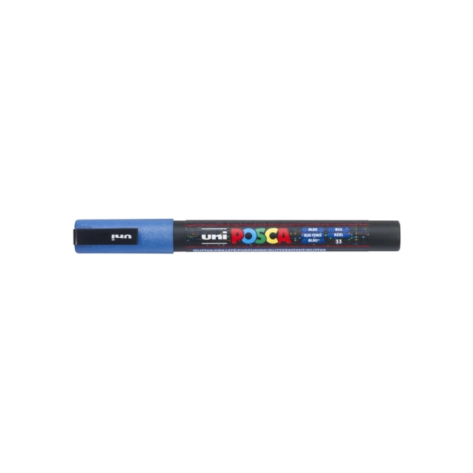 Paintmarker Uni POSCA PC3M fijn glitter donkerblauw