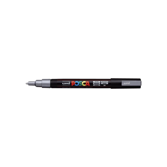 Paintmarker Uni POSCA PC3M fijn zilver