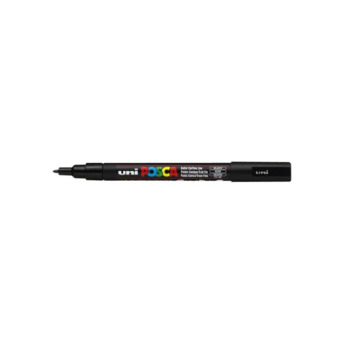Paintmarker Uni POSCA PC3M fijn zwart
