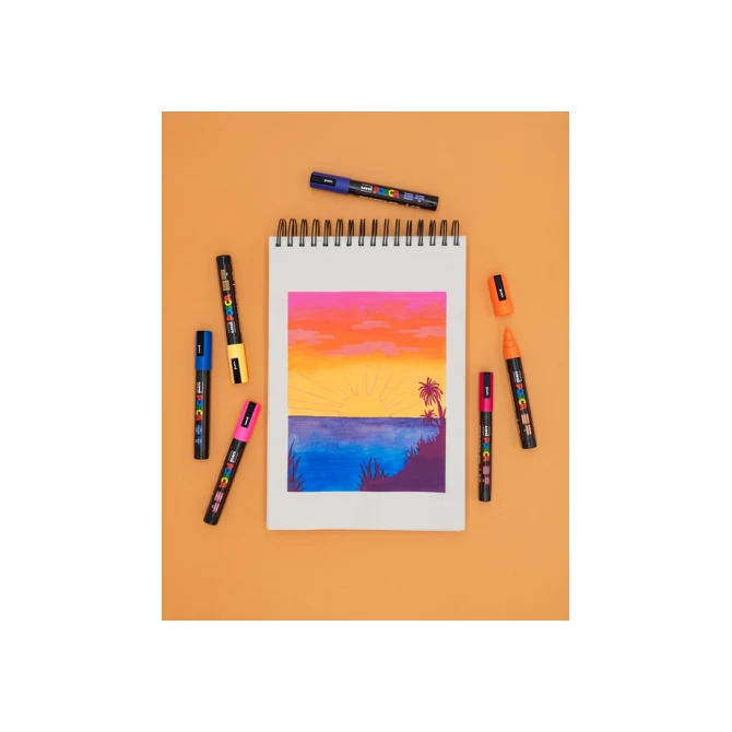 Paintmarker Uni POSCA PC8K breed schuin fluor roze