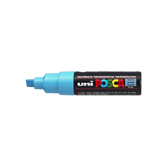 Paintmarker Uni POSCA PC8K breed schuin fluor turquoise