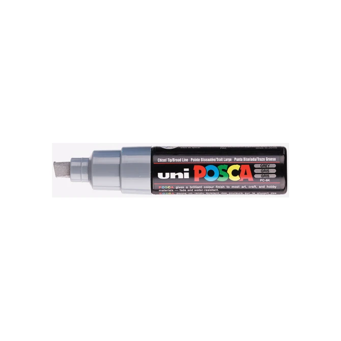 Paintmarker Uni POSCA PC8K breed schuin grijs