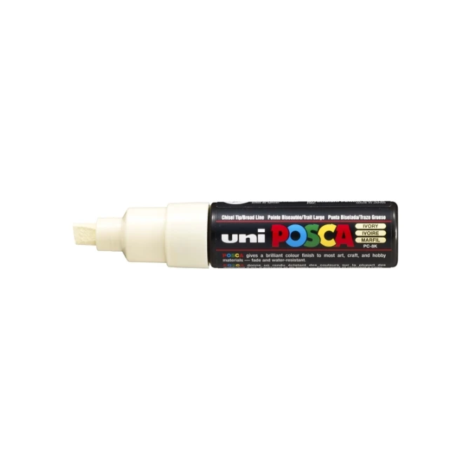 Paintmarker Uni POSCA PC8K breed schuin ivoor