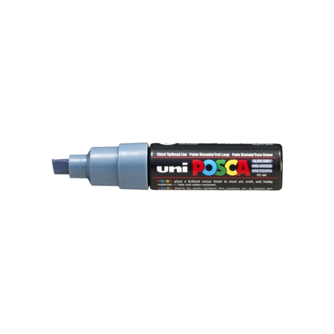 Paintmarker Uni POSCA PC8K breed schuin leisteengrijs